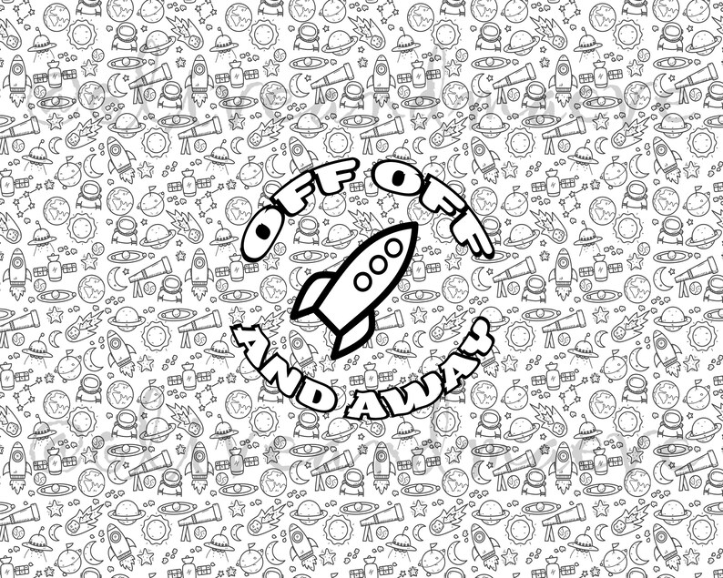 Outer Space Table Top Coloring Page Extra Large Poster Large - Etsy