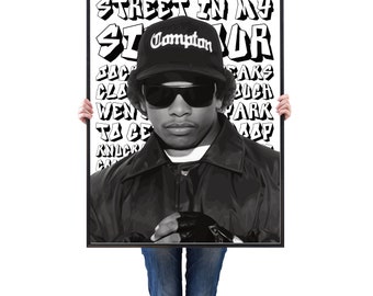 Eazy E Portrait | NWA | Lyrics | Print | Poster | Wall Art | Digital Download