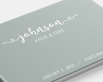 Sage Green Wedding Guest Book: Custom Photo Album