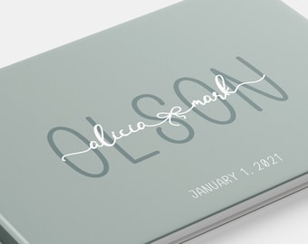 Personalized Wedding Guest Book: Sage Green Hardcover