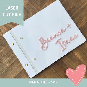 Acrylic Wedding Guest Book Laser Cut File | 3D Guest Book SVG