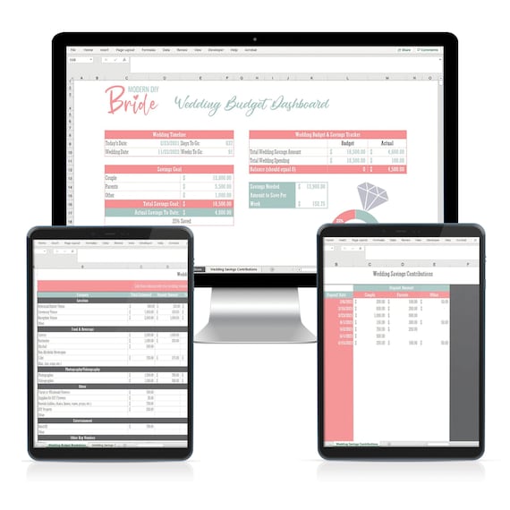 Wedding Budget & Savings Calculator | Excel Spreadsheet | Google Sheets