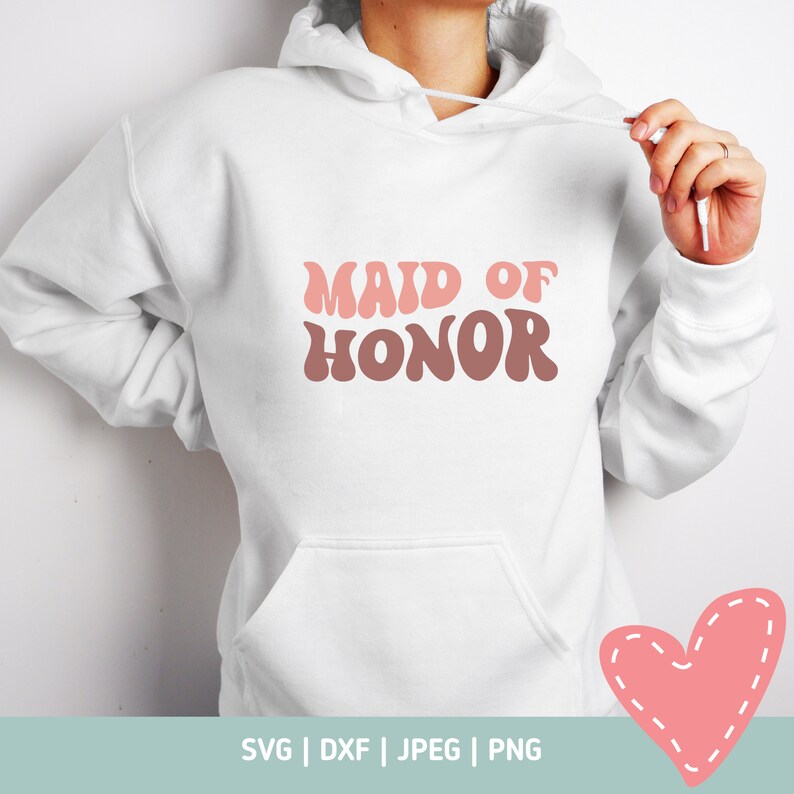 Maid of Honor SVG, Sublimation Design, Wavy Font SVG image 2