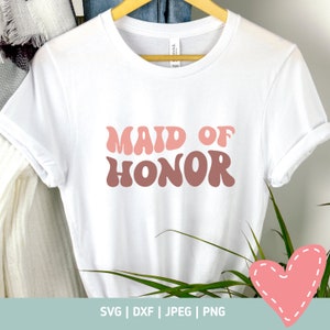 Maid of Honor SVG, Sublimation Design, Wavy Font SVG image 1