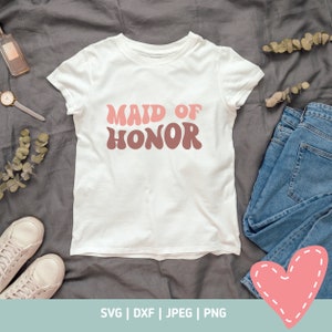 Maid of Honor SVG, Sublimation Design, Wavy Font SVG image 3