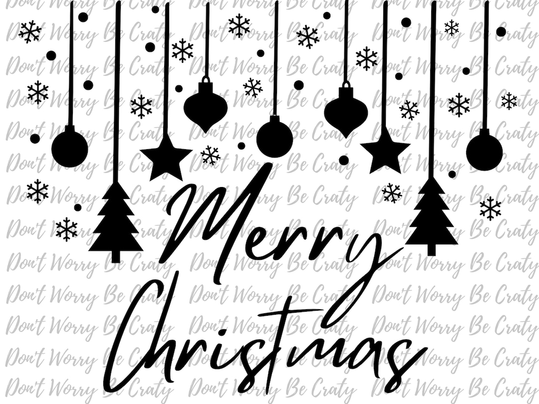 Merry Christmas Vinyl Decal Christmas Ornament Decal Holiday Etsy