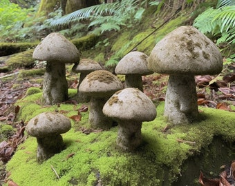 Stone “Hypertufa” Mushroom Garden Statues - PDF Project Plans