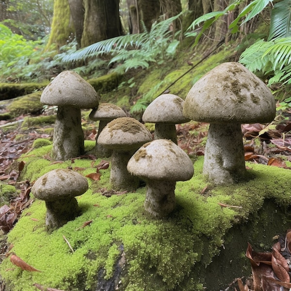 Stone “Hypertufa” Mushroom Garden Statues - PDF Project Plans
