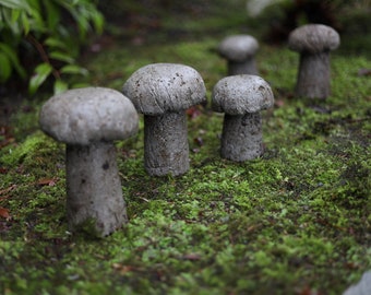 Rustic Hypertufa Garden Mushrooms