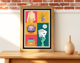 Rom-Com How to Lose A Guy in 10 Days Movie Wall Art Decor Illustration Printable Art Digital Download