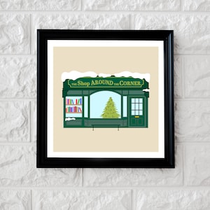 Rom-Com You&#39;ve Got Mail Shop Around the Corner Wall Art Modern Kitchen Decor Illustration Printable Art Digital Download