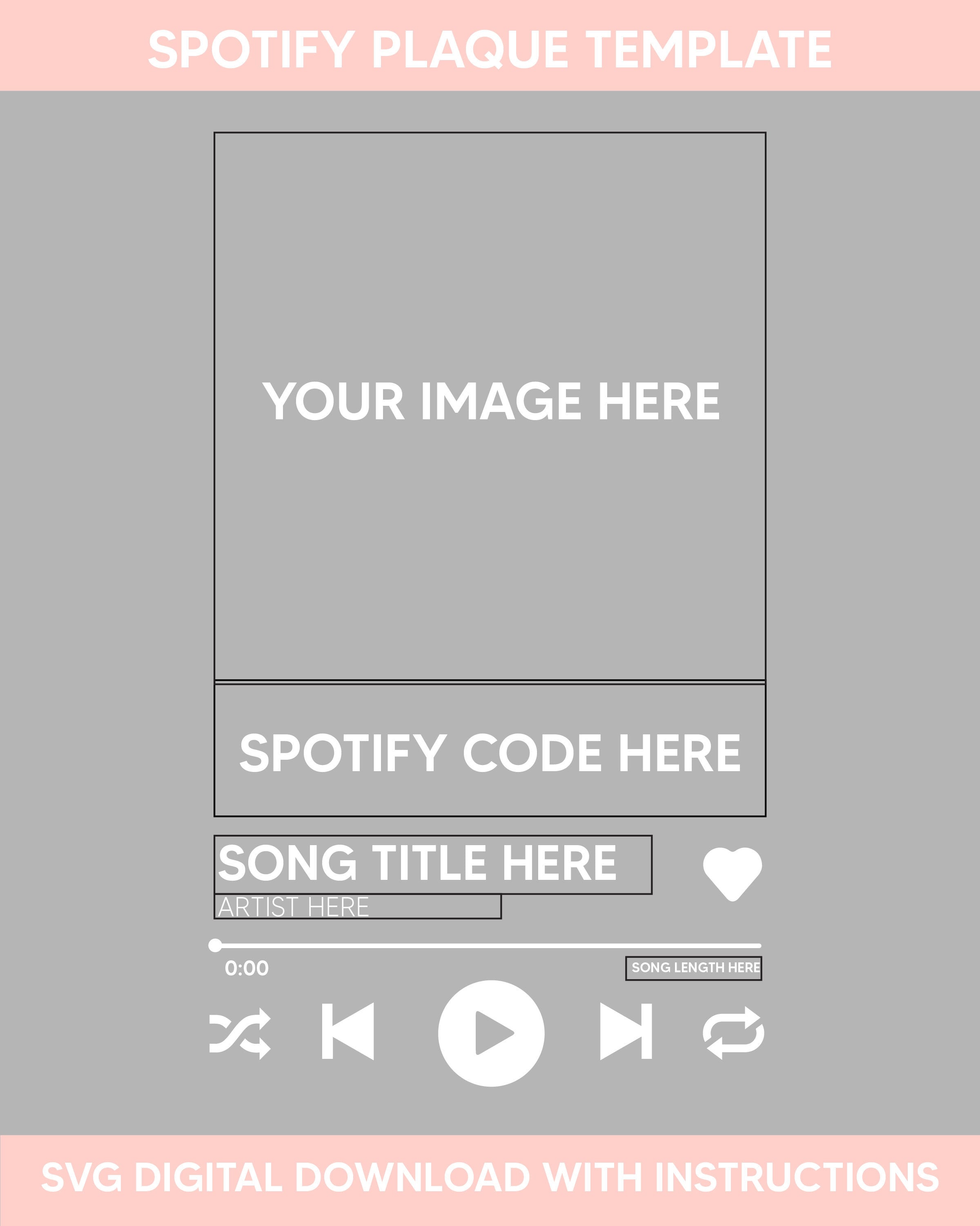 Spotify Glass Plaque SVG Music Player SVG Template with Etsy Spotify Glass Plaque SVG Music Player SVG Template with Etsy