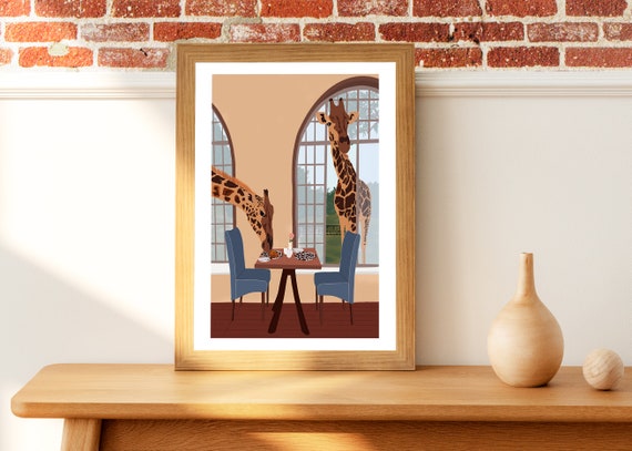 Giraffe poster, Giraffe digital print, Giraffe Safari print, Home Decor, Wall Art, Printable Art, Digital ArtDigital download