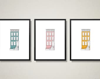 New York City Trio art print, NYC print, New York poster, New York City wall art, New York City, New York Architecture Print