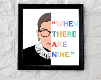 Ruth Bader Ginsburg Art Printable, RBG digitale print, RBG Quotes, Notorious RBG Art Print, Feminist Print, Strong Female, Feminist Artwork
