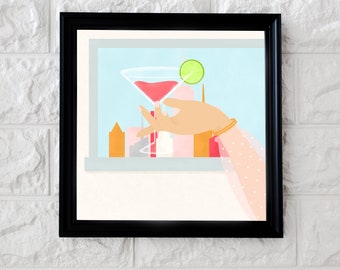 Seks w wielkim mieście Wydruk, Koktajl cyfrowy wydruk, SATC Wydruk, SATC Cosmo Cytaty, Carrie Bradshaw Plakat, Sztuka ścienna, SATC Sztuka