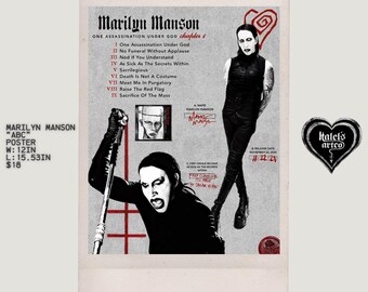 Marilyn Manson Flag, Large Fabric Poster / Flag 1100mm X 750mm