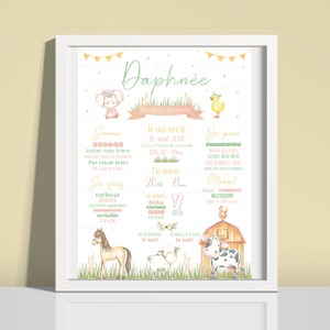 Affiche personnalisée premier anniversaire | Modèle ferme | Fichier numérique