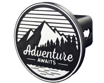 Adventure Awaits Trailer Hitch Cover – Weather‑Resistant
