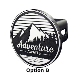 Adventure Awaits Trailer Hitch Cover (Fits 2" or 1.25" Receivers)