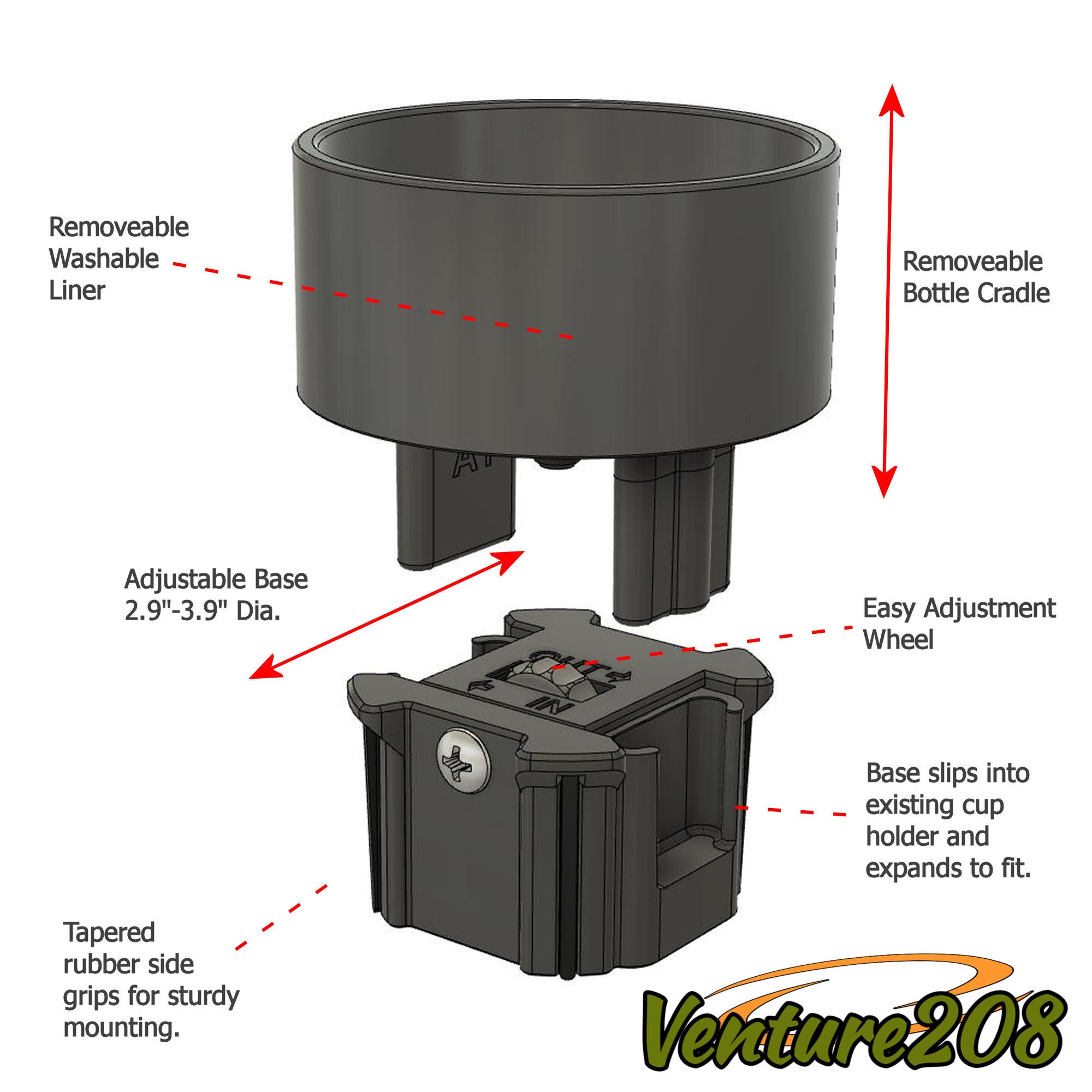 Mug Buddy Cup Holder Adapter System Fits Yeti Bottles Etsy