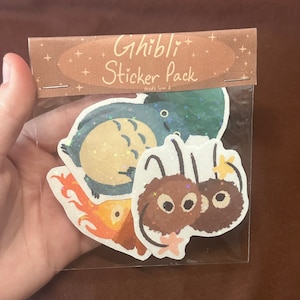 Studio Ghibli Soot Sprite, Totoro, Calcifer holographic stickers/ sticker pack