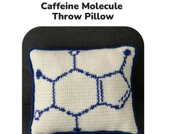 Crochet Pattern: Caffeine Molecule Throw Pillow, PDF