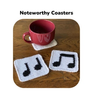Crochet Pattern: Noteworthy Coasters, PDF image 1