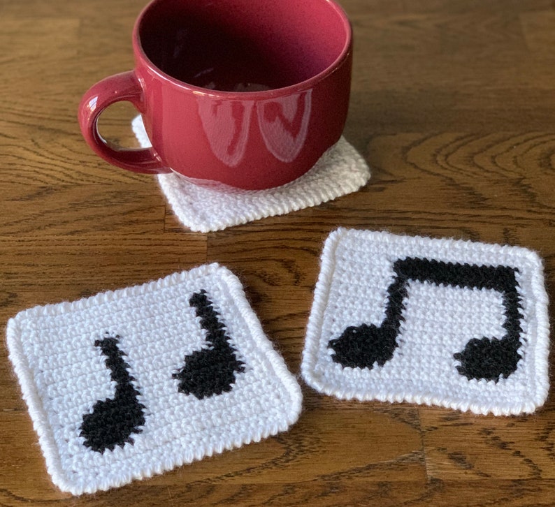 Crochet Pattern: Noteworthy Coasters, PDF image 2