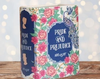Pride and Prejudice Book Vase, Jane Austen Ceramic Flower Pot