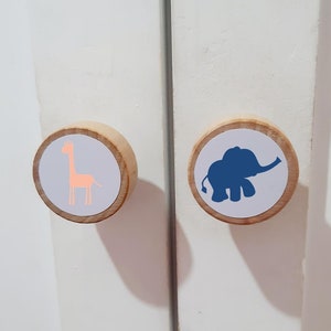 Dieren kleerkastgrepen ladegrepen knoppen perfect voor upcycling kleerkast, ladekast, deur, jongensslaapkamer junglesafari dierentuin boerderij