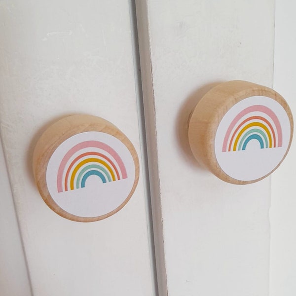 Rainbow Wardrobe Handles Drawer Handles Knobs Perfect for Upcycling Wardrobe, Chest of Drawers, Door, Dolls House, Rainbow Bedroom, Nursery