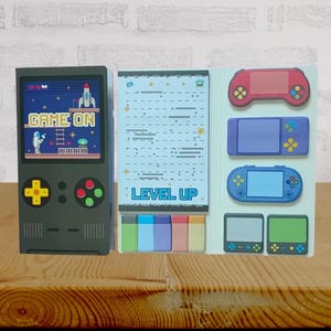 Themed Notepad Set Featuring Gaming Consoles, with a Unique And Rich Design of Self-Adhesive Notebooks, Rectangular Memo Pads for Writing