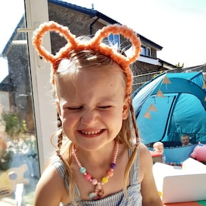 Diadema con orejas de osito de peluche, disfraz para baby shower, poliéster