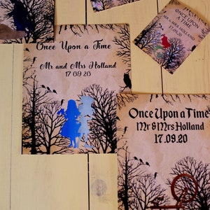 Fairytale Woodland Poster Print Beauty and the Beast Aladdin Little Mermaid Sleeping Beauty Cinderella Alice Personalised Wedding Sign
