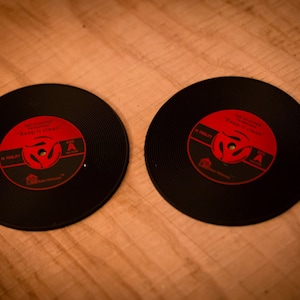 Record Vinyl Coasters Rubber 4 & 6 Pack! Perfect gift for any Vinyl Fan Disk Jockey! Gift! Music Themed Vinyl Record Music Themed Party