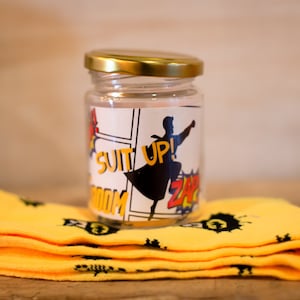 Superhero Wedding Socks in Jar! Will You Be My Best Man,Groomsman,Usher,Paige Boy, Father of Bride/Groom Gift Superhero Wedding Comic Style