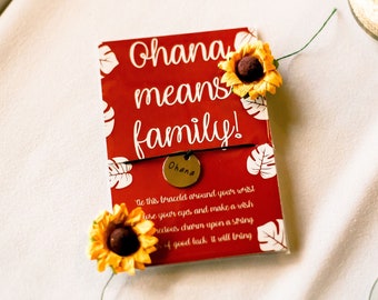 Ohana Means Family Charm Bracelet Perfect Birthday Gift, Wedding Favor Favour, Fairytale, Hawaiian Themed Wedding Gift Party Bags Bracelet