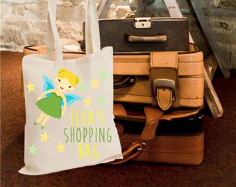 Fairytale Tote Bag Beauty and Beast,Peter Pan,Alice,Little Mermaid,Aladdin,Tinkerbell Personalized Personalised Children&#39;s Shopping Bag Gift
