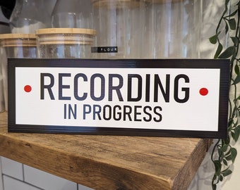 Recording in Process Sign Gift for Radio Presenters, Actors,Techies,Stage Manager,Singer,Band Member,Artist,Recording Booth Gift Idea Studio