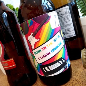Decades Birthday Bottle Label 50s,60s,70s,80s,90s Personalised Personalized!Big Birthday Keepsake Nostalgia, Retro,Beer,Gin,Win,Prosecco