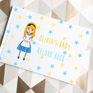 Baby Record Book Alice in Wonderland Personalised Personalized Gift Perfect For Wonderland & Fairytale Babies,Baby Shower Gift,Memory Book