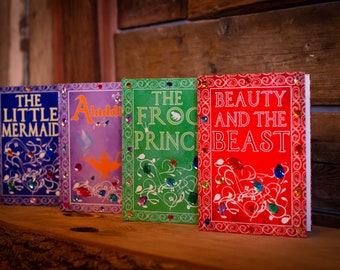 Personalized Fairytale Wedding Guestbook, Jeweled Hardback, Beauty and the Beast, Cinderella