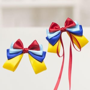 Snow White-Inspired Stylish Hair Bow – Fairytale Ribbon Hair Clip, Girls Hair Accessory, Cute & Elegant