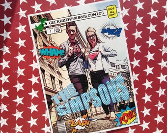 Impresión en PDF de cómic personalizado Superhéroe Personalizado ¡Personalizado! Aniversario, boda, cumpleaños, compromiso, regalo de propuesta, Comic Con