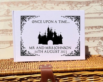 Personalized Fairytale Castle Wedding Guestbook, Hardback Gloss Album