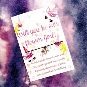 Einhorn Bettelarmband: Blumenmädchen Antrag, Gastgeschenk