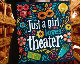 Floral Theater Design Tote Bag – Lightweight Cotton Shopping Bag