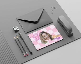 Personalized Bride Face Hen Party Postcards
