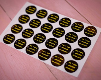 Espace 100 x Stickers Autocollants Personnalisés Étiquettes personnalisées Stickers Pots, Bougies, Artisanat, Mariage, Logo, Finition brillante